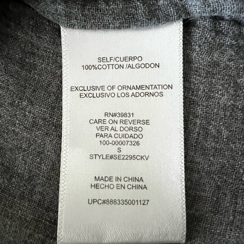 SAM Edelman zipper back long sleeve button down top size small 100% cotton - Picture 8 of 8